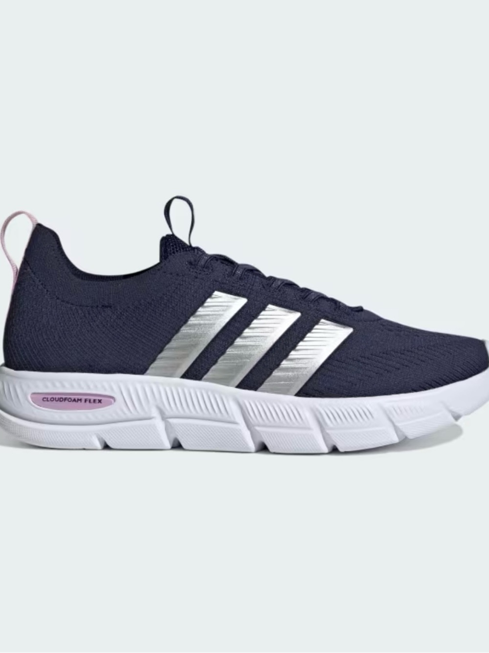 adidas Navy Slip-On Cloudfoam Sneakers with Pink Accents